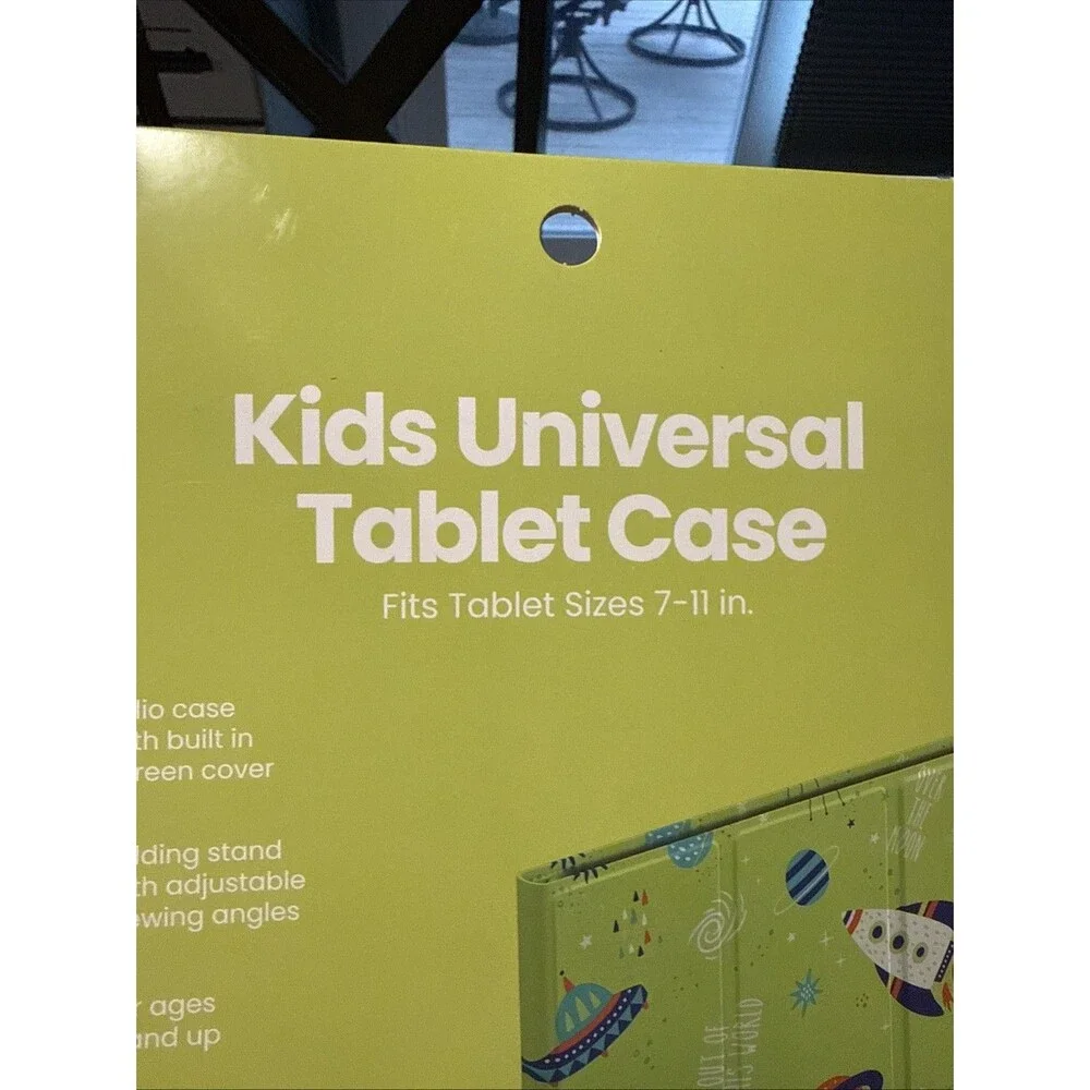 NEW GEMS Kids Space Rockets Universal Tablet Case Green Fits Tablets 7- 11